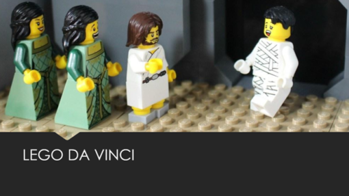 Image of historical Da Vinci Lego men as part of a Stop Motion animation scene