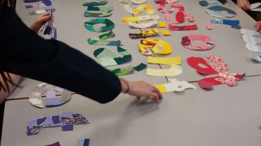 Barnwell School creating typography with textiles