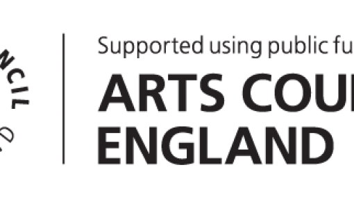 A black and white logo that says Arts Council England in bold writing.
