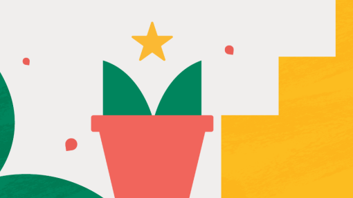Abstract design of a plant pot and stairs 