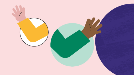 Abstract design of waving hands 