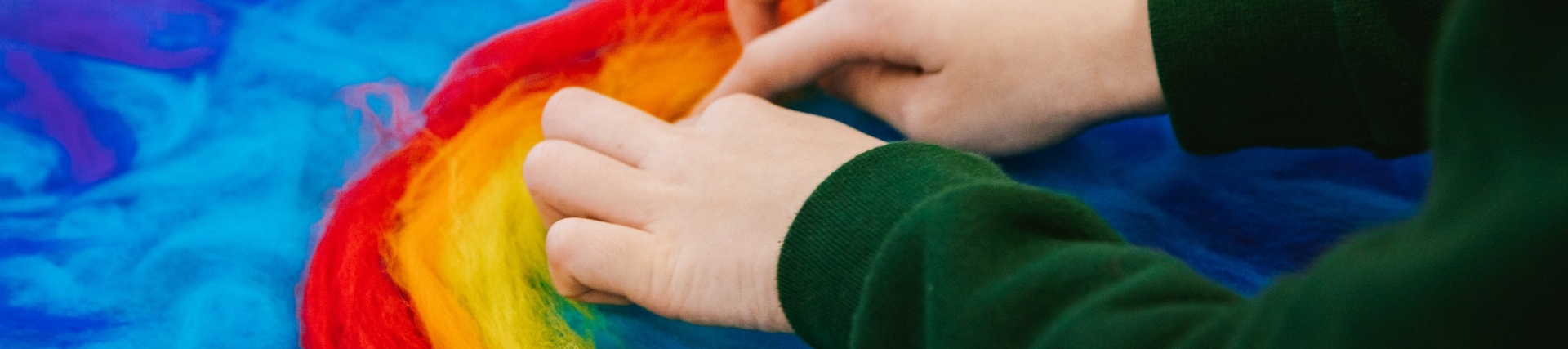 Rainbow painting artwork primary school children