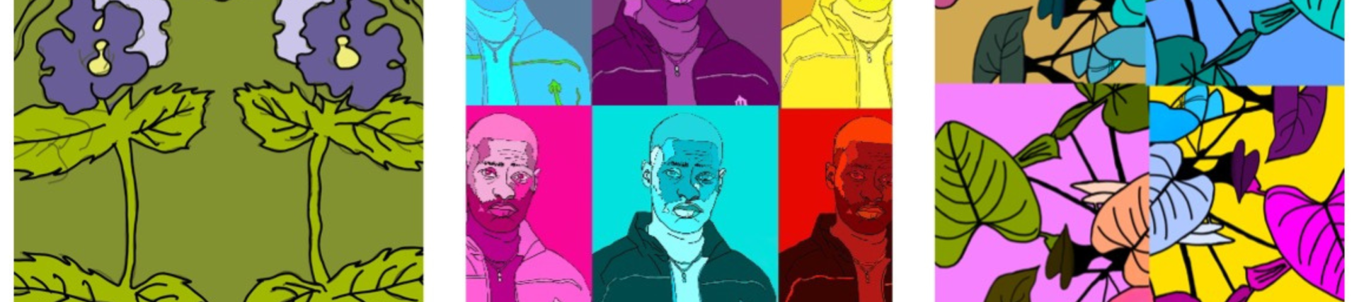 A selection of digital art created by students at Manchester Hospital Schools