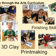 Photo collage of young people taking part in various creative activities