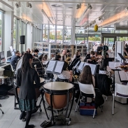A photo of a school orchestra 